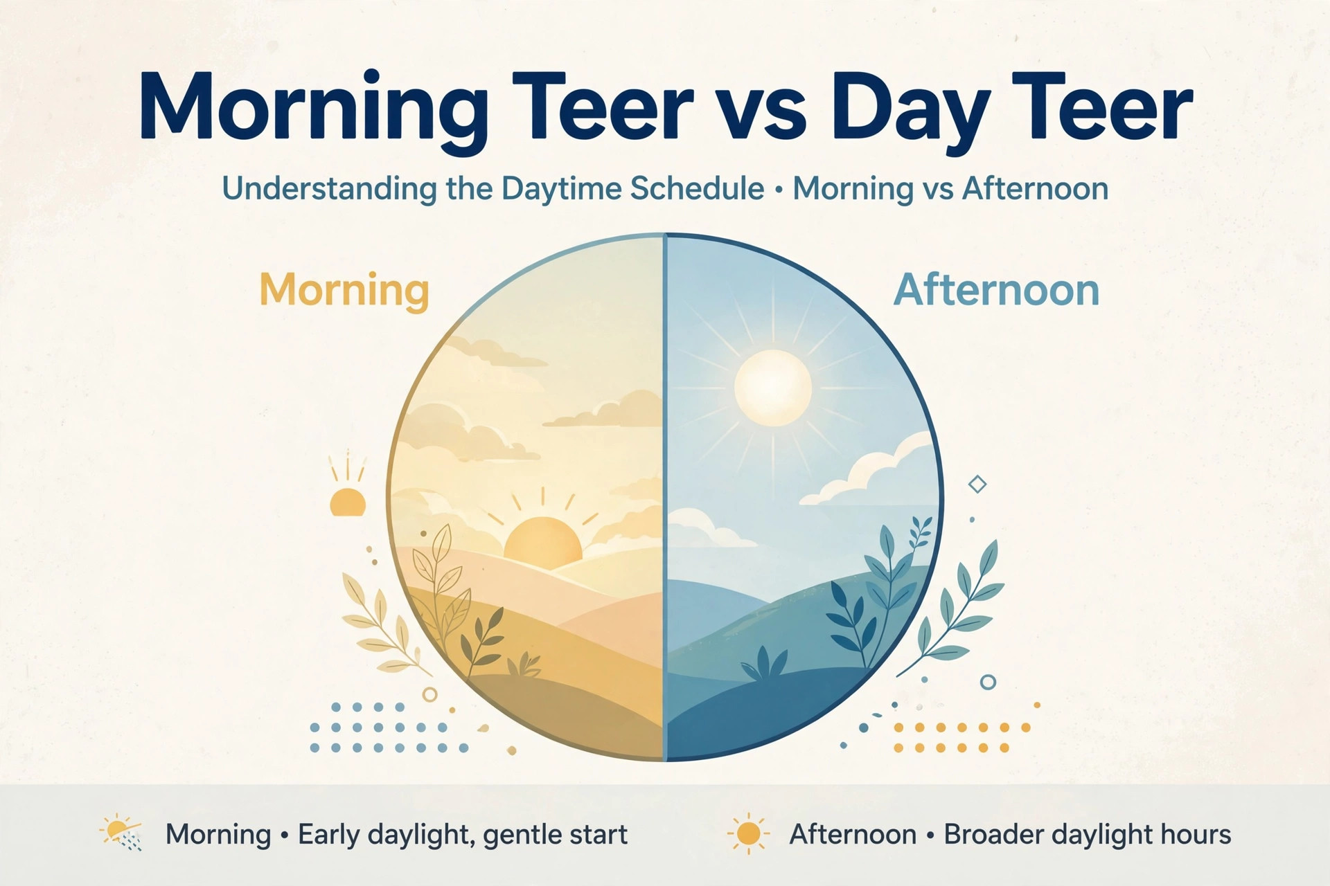 Morning teer vs day teer timetable showing session declaration times