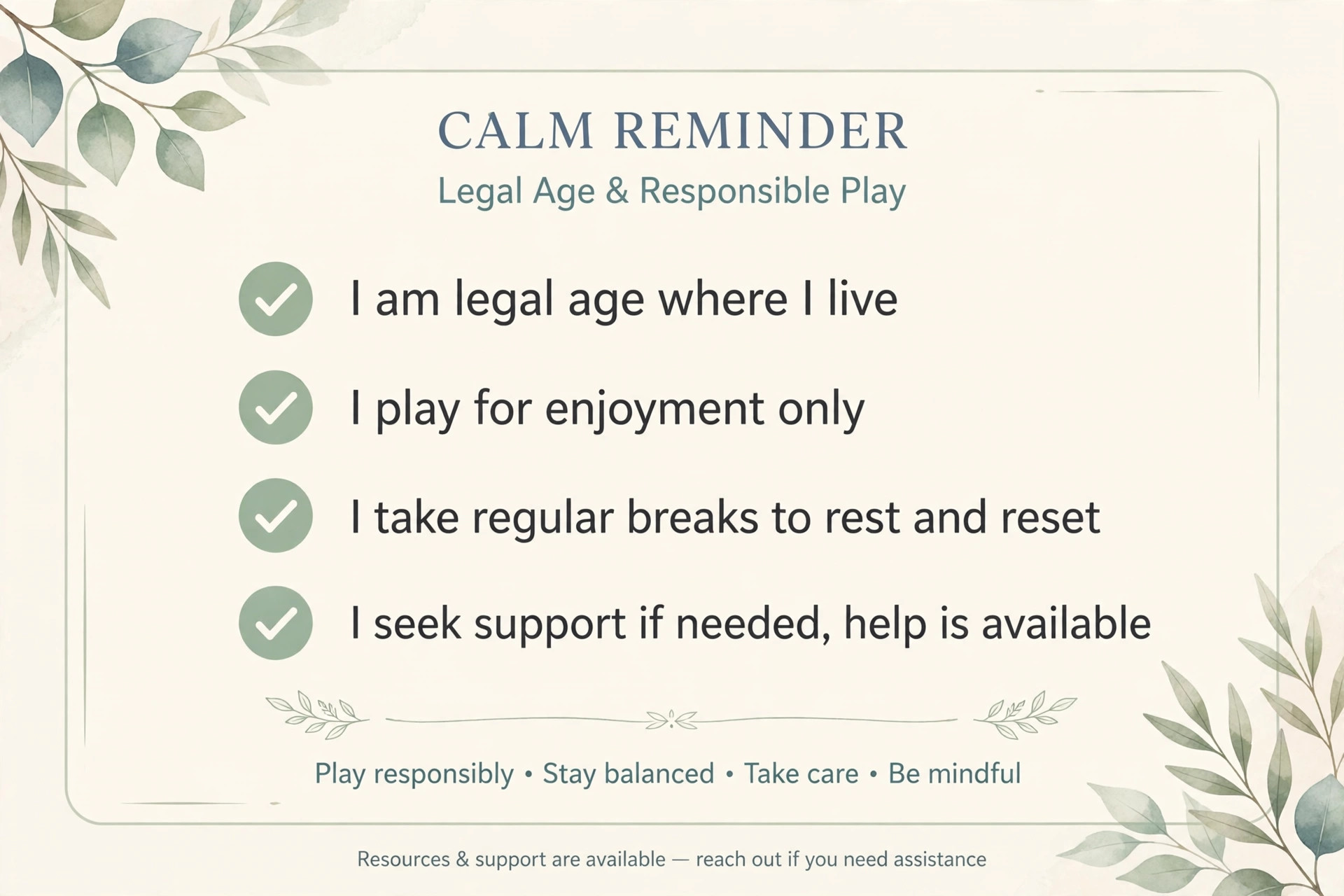 Responsible play reminder for Shillong Teer players aged 18 and above