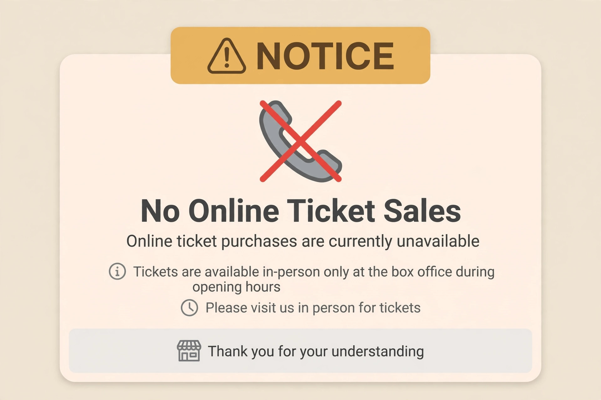 Warning that teer tickets cannot be bought online legally