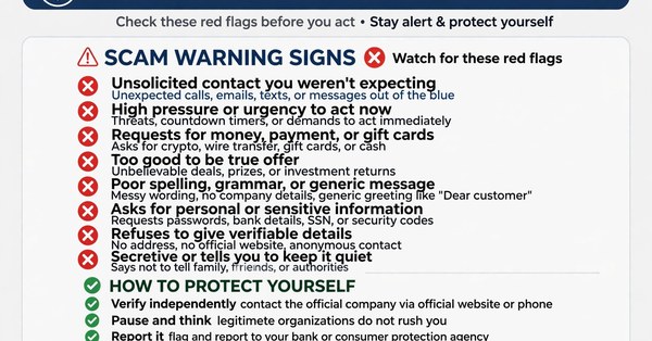 Checklist of red flags to identify fake teer ticket websites