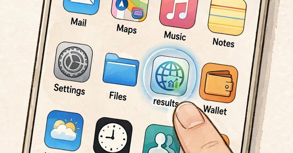 Phone home screen with a teer result website shortcut icon added