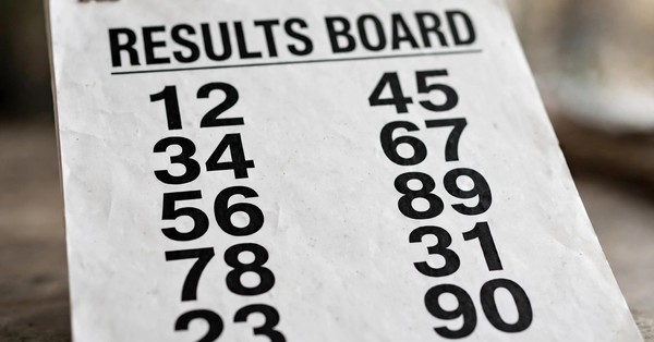 Result board showing a teer two digit result from 00 to 99